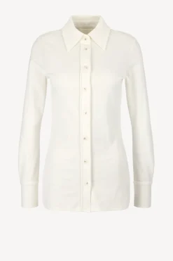 Femme Closed Blouse Fitted En Ivoire