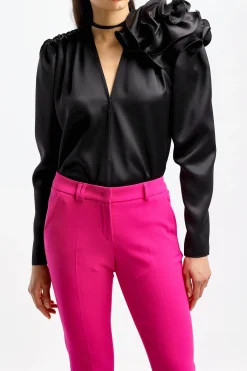 Femme Magda Butrym Blouse Flower En Noir