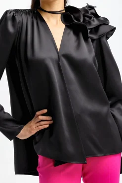 Femme Magda Butrym Blouse Flower En Noir