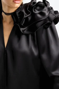 Femme Magda Butrym Blouse Flower En Noir