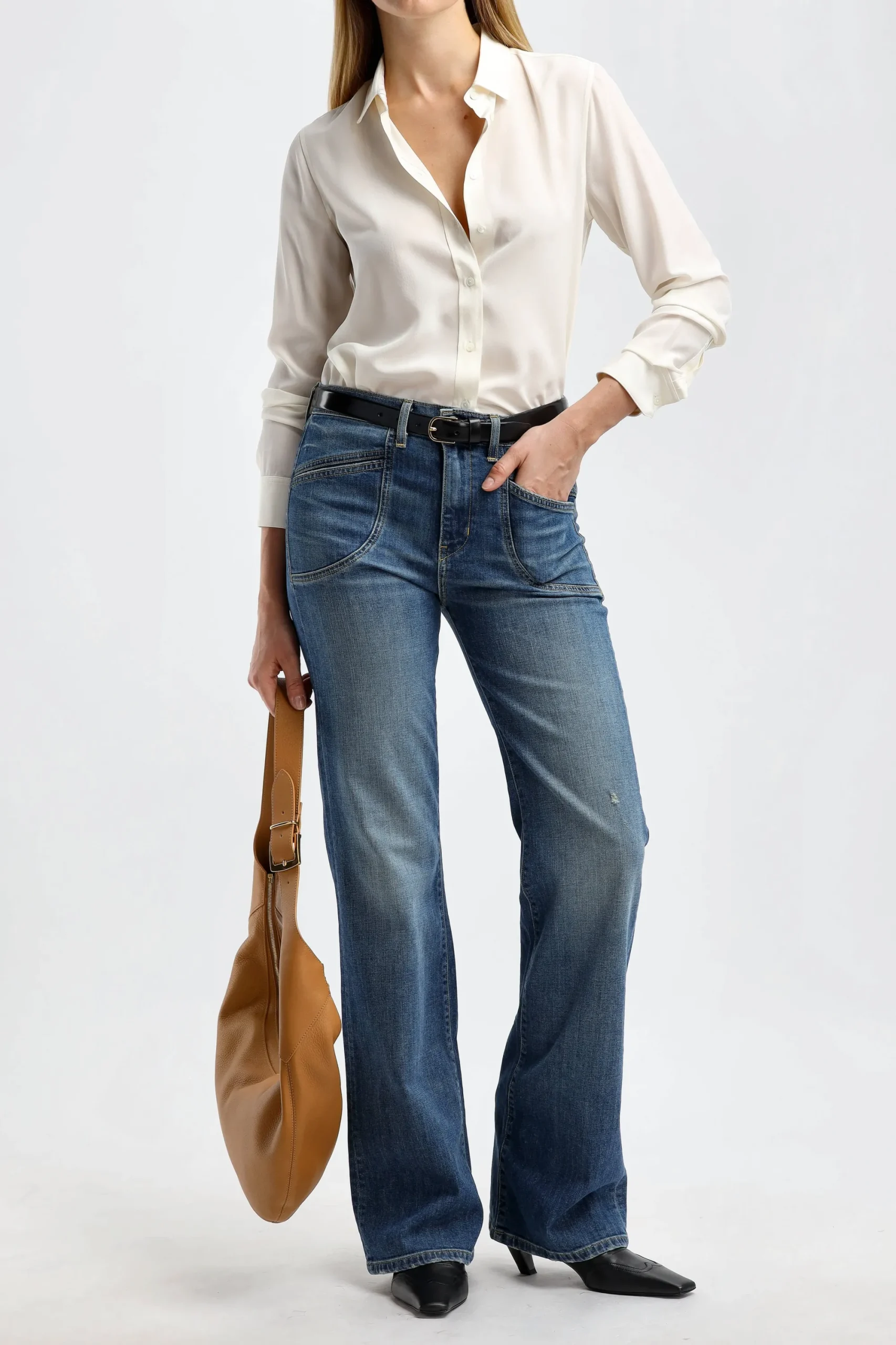 Femme Nili Lotan Blouse Gaia Slim En Ivoire