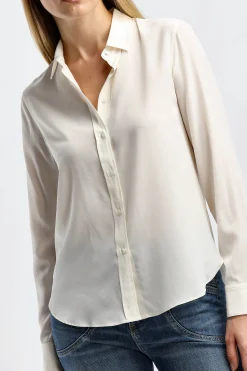 Femme Nili Lotan Blouse Gaia Slim En Ivoire