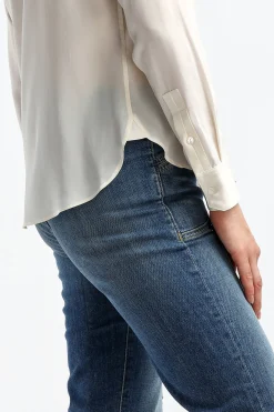 Femme Nili Lotan Blouse Gaia Slim En Ivoire