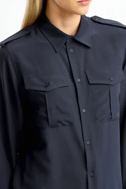 Femme Nili Lotan Blouse Jeanette En Dark Navy