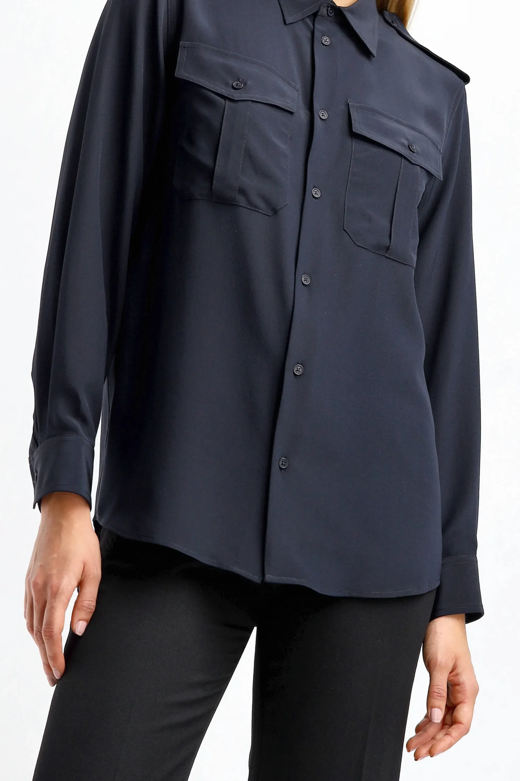 Femme Nili Lotan Blouse Jeanette En Dark Navy