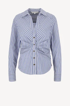 Femme Veronica Beard Blouse Joelle En Bleu/Blanc Casse