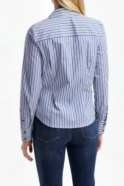 Femme Veronica Beard Blouse Joelle En Bleu/Blanc Casse