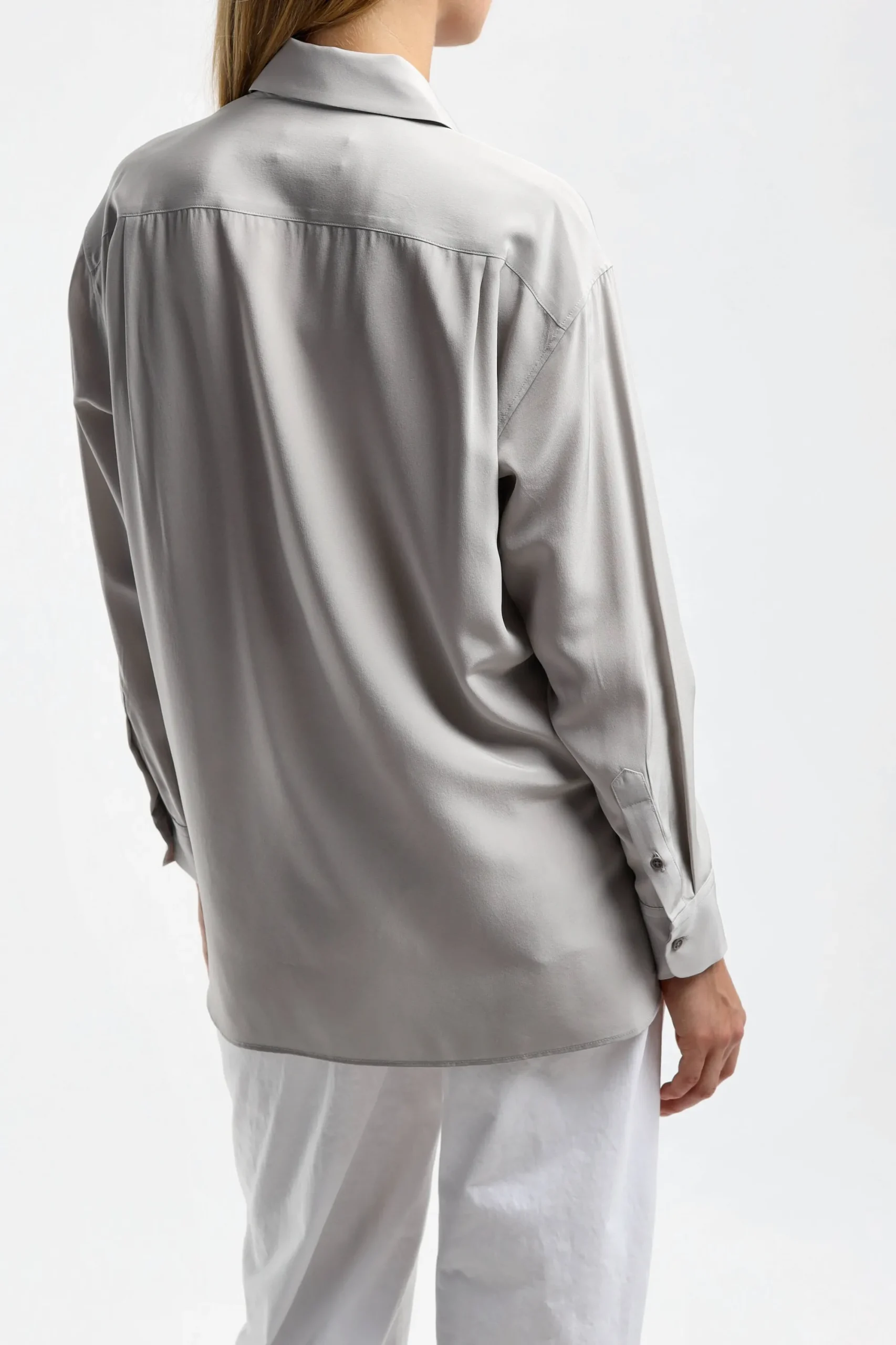 Femme Nili Lotan Blouse Julien En Gris Tempete