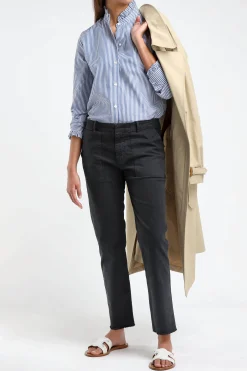 Femme Nili Lotan Blouse Lydia En Bleu/Blanc