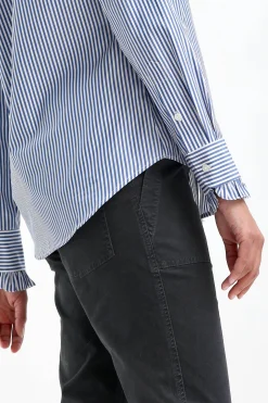 Femme Nili Lotan Blouse Lydia En Bleu/Blanc