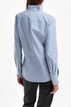 Femme Nili Lotan Blouse Lydia En Bleu/Blanc
