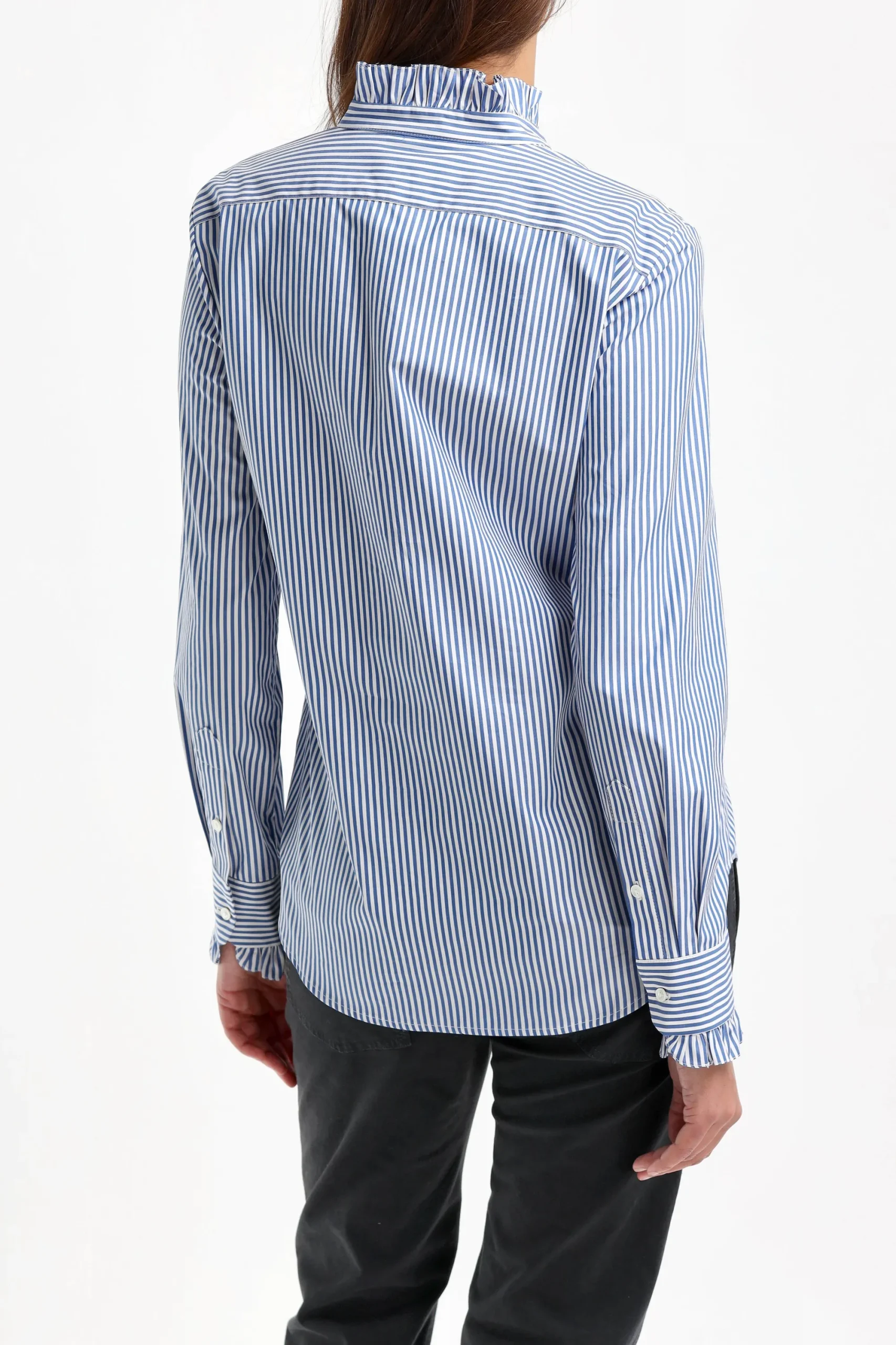 Femme Nili Lotan Blouse Lydia En Bleu/Blanc