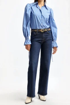 Femme ÉMANOU Blouse Maggie En Marine/Blanc