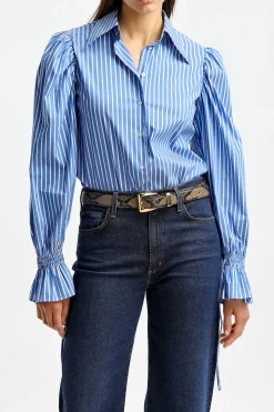 Femme ÉMANOU Blouse Maggie En Marine/Blanc