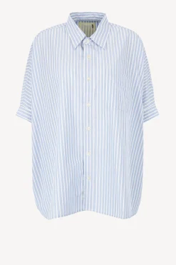 Femme R13 Blouse Oversized Boxy A Rayures Bleu Clair