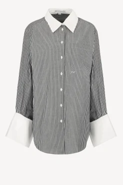 Femme JW Anderson Blouse Oversized En Charcoal/Blanc