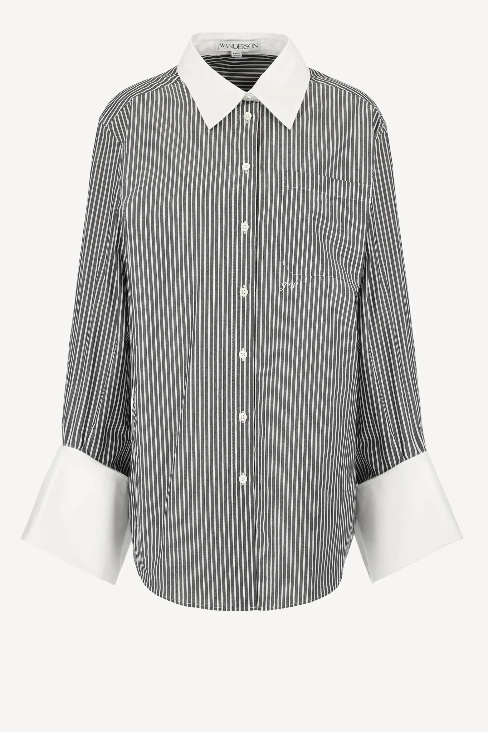 Femme JW Anderson Blouse Oversized En Charcoal/Blanc