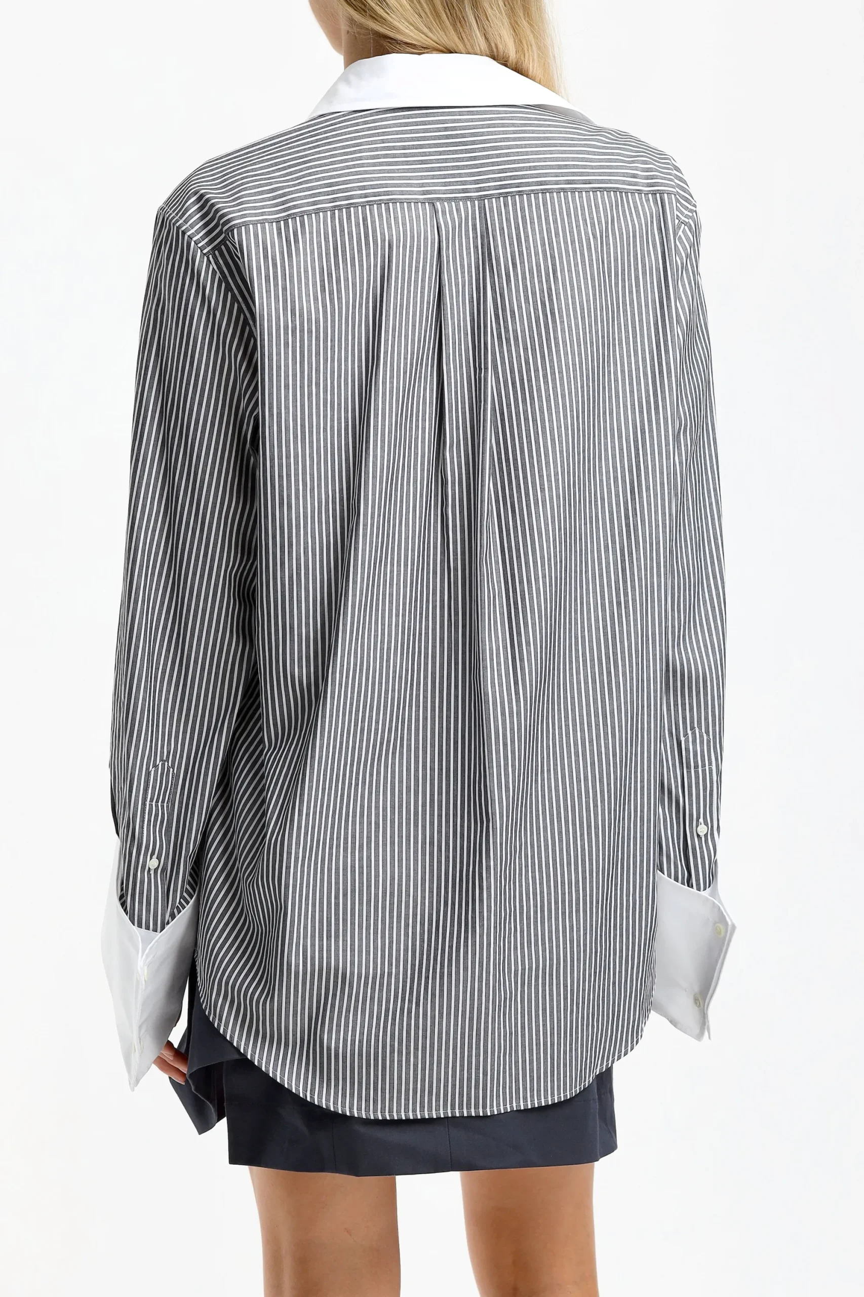 Femme JW Anderson Blouse Oversized En Charcoal/Blanc