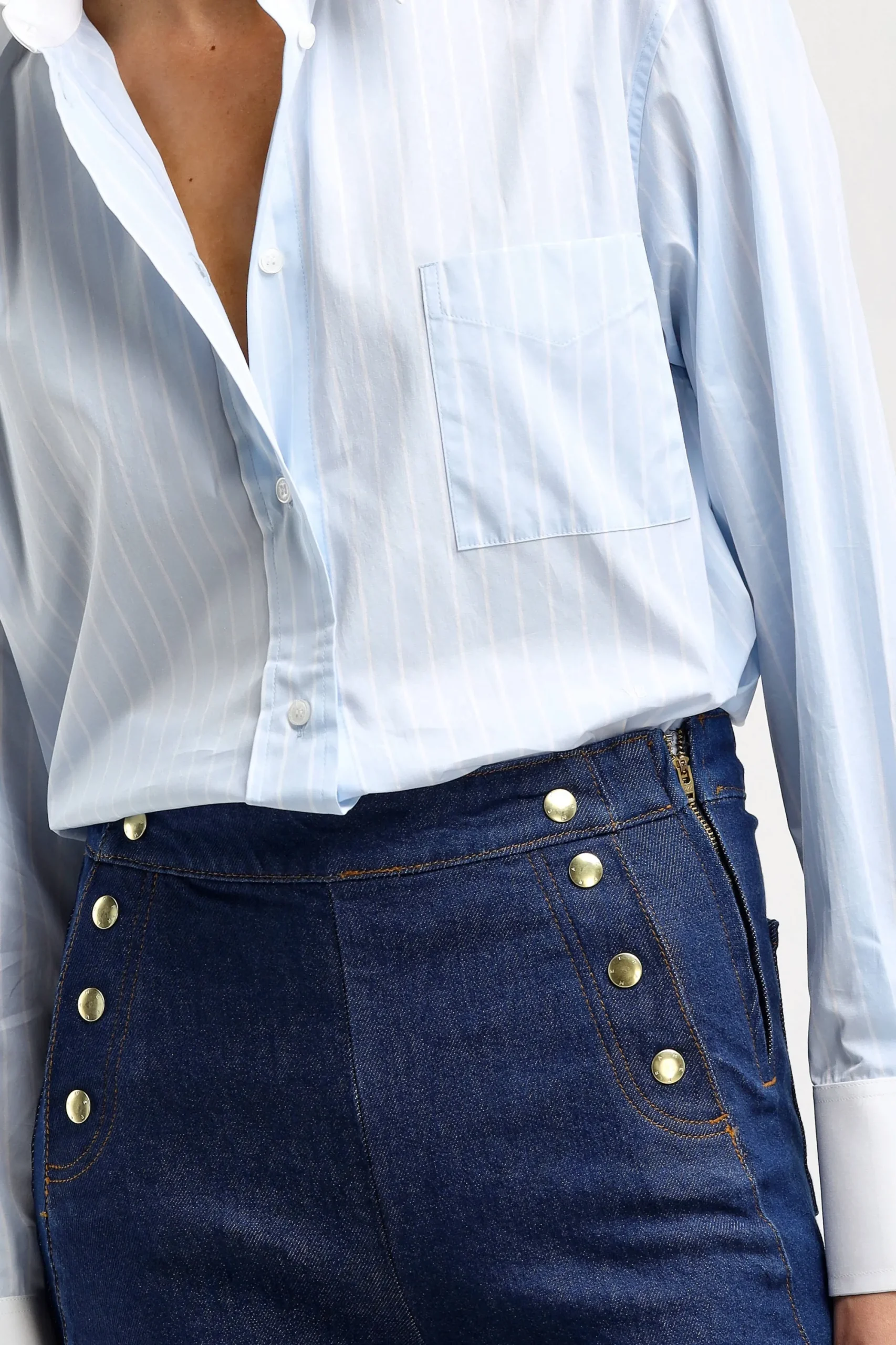 Femme Victoria Beckham Blouse Oversized Mens En Bleu Ciel/Blanc