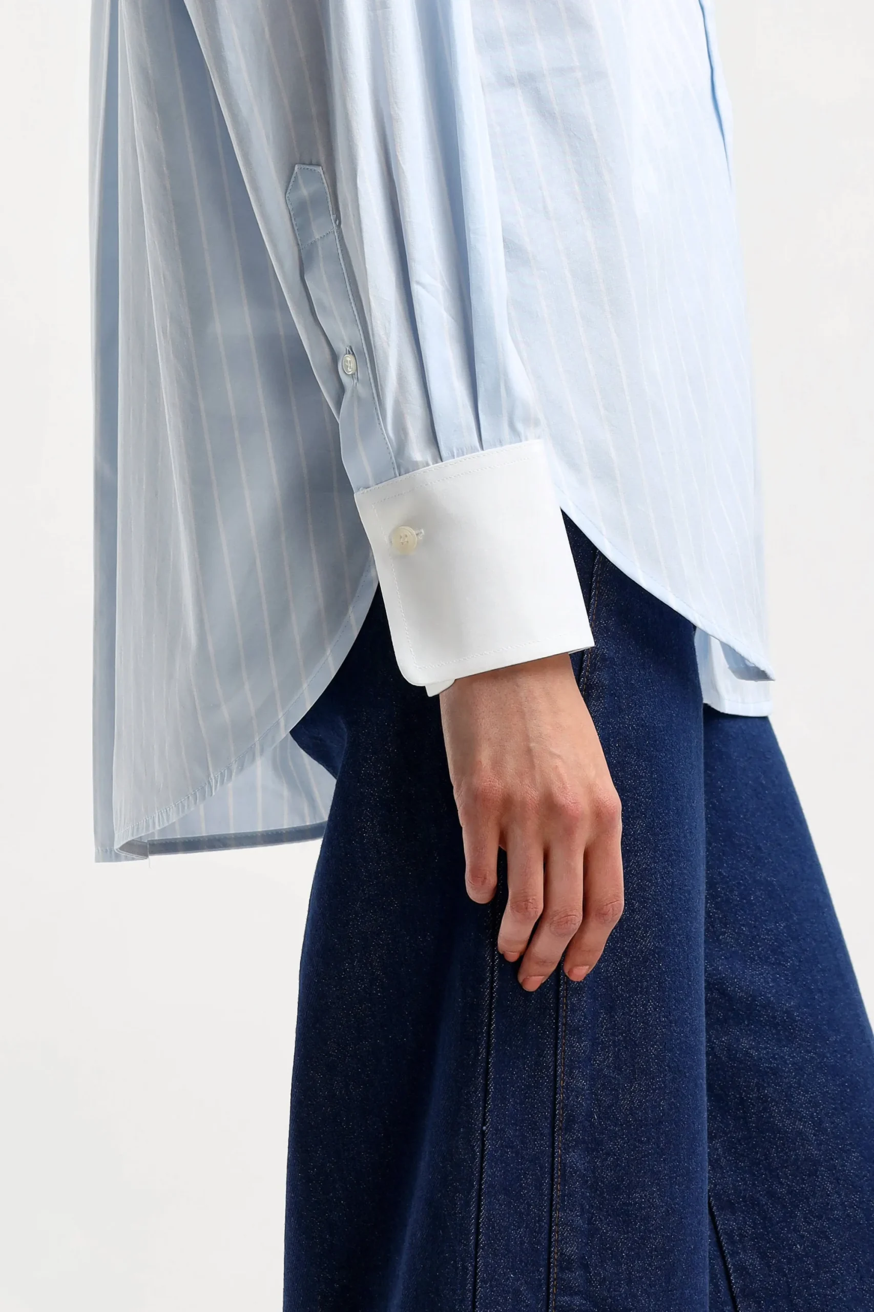 Femme Victoria Beckham Blouse Oversized Mens En Bleu Ciel/Blanc