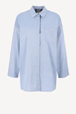 Femme S Max Mara Blouse Sylvie Oxford En Bleu Azur