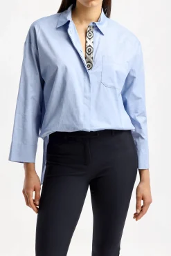 Femme S Max Mara Blouse Sylvie Oxford En Bleu Azur