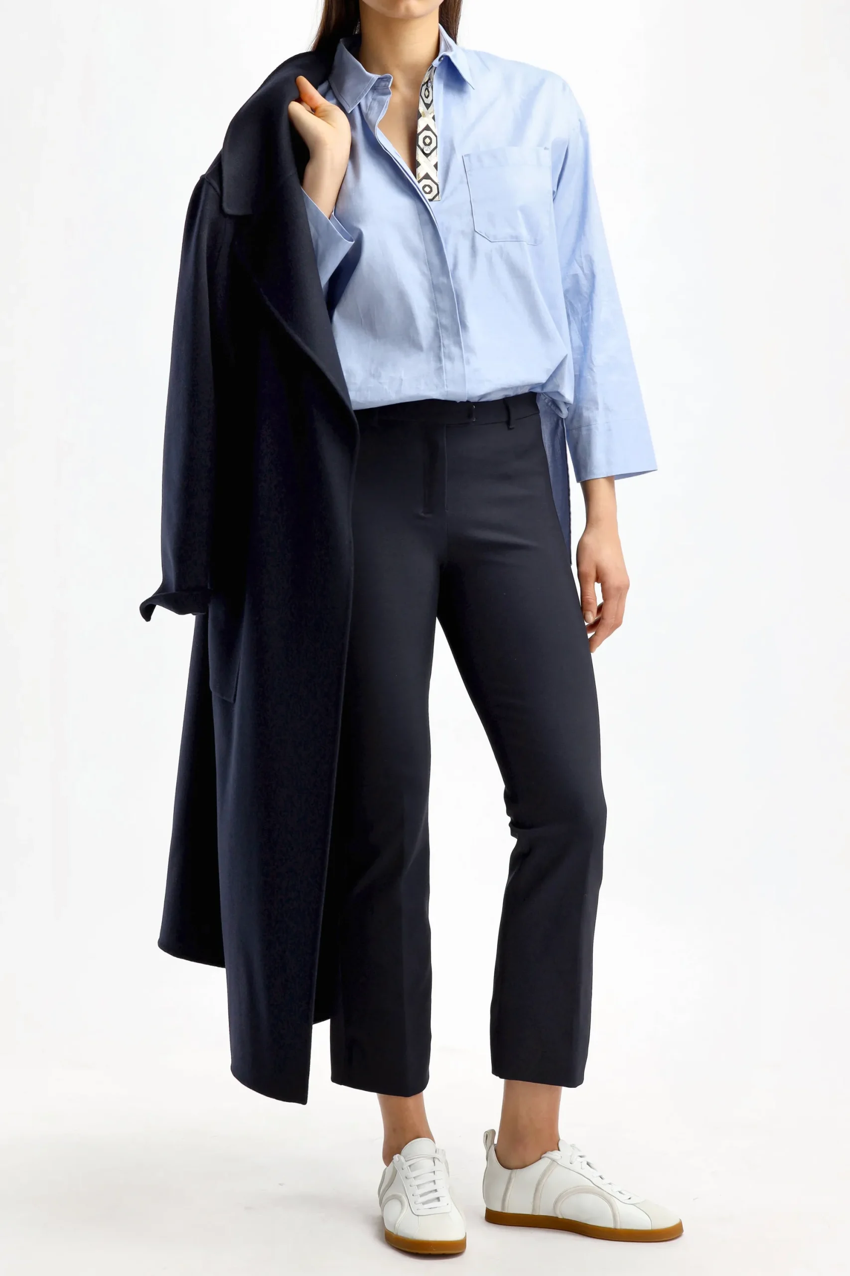 Femme S Max Mara Blouse Sylvie Oxford En Bleu Azur