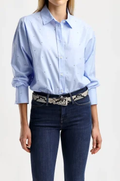Femme Frame Blouse The Oversized En Chambray