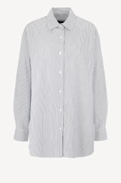 Femme Nili Lotan Blouse Yorke En Blanc/Bleu Marine