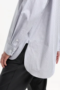 Femme Nili Lotan Blouse Yorke En Blanc/Bleu Marine