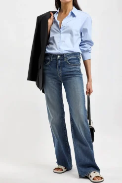 Femme Nili Lotan Blouse Yorke En Bleu Ciel