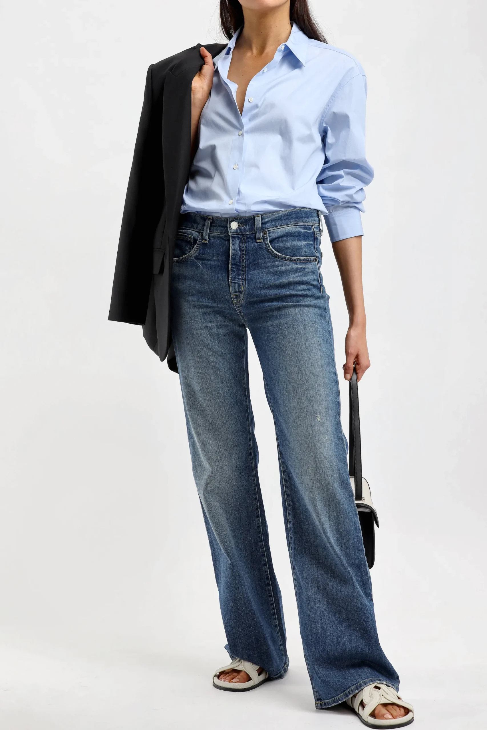 Femme Nili Lotan Blouse Yorke En Bleu Ciel