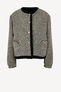 Femme Blazé Milano Bolero Lana Gliss En Sable Fonce