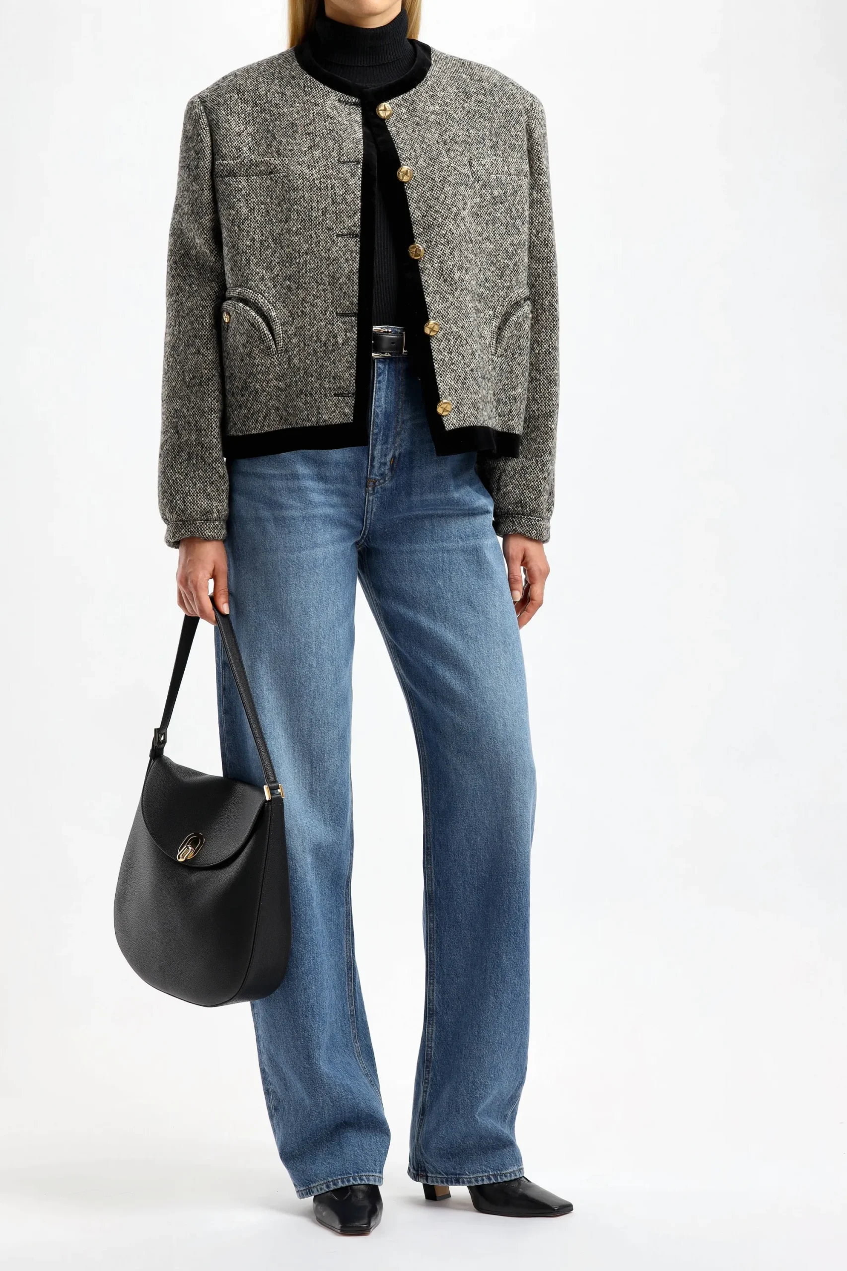 Femme Blazé Milano Bolero Lana Gliss En Sable Fonce