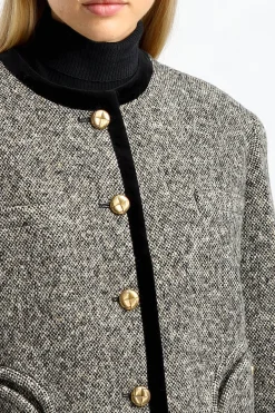 Femme Blazé Milano Bolero Lana Gliss En Sable Fonce