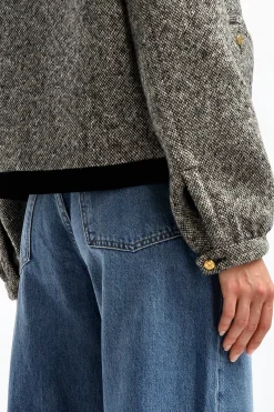 Femme Blazé Milano Bolero Lana Gliss En Sable Fonce