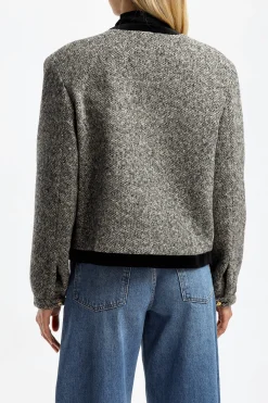 Femme Blazé Milano Bolero Lana Gliss En Sable Fonce