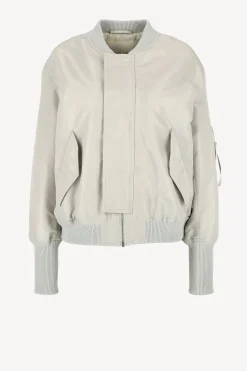 Femme Closed Bomber En Plaster Beige
