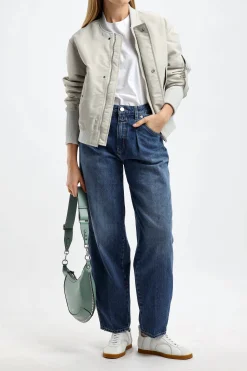 Femme Closed Bomber En Plaster Beige