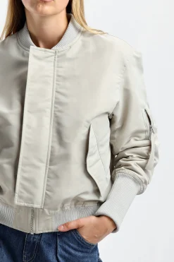 Femme Closed Bomber En Plaster Beige