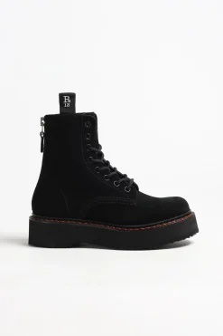 Femme R13 Boots Single Stack En Daim Noir