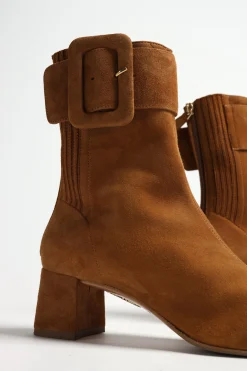 Femme Aquazzura Bottine St. Honore Buckle En Cognac