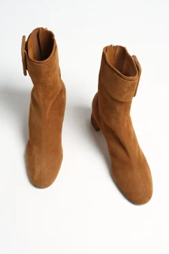 Femme Aquazzura Bottine St. Honore Buckle En Cognac