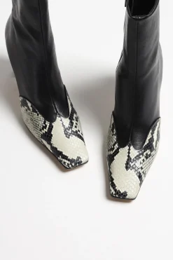 Femme Khaite Bottines Dallas Stretch En Noir/Naturel