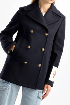 Femme Golden Goose Caban Golden En Bleu Fonce