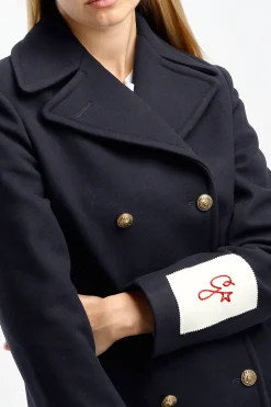 Femme Golden Goose Caban Golden En Bleu Fonce