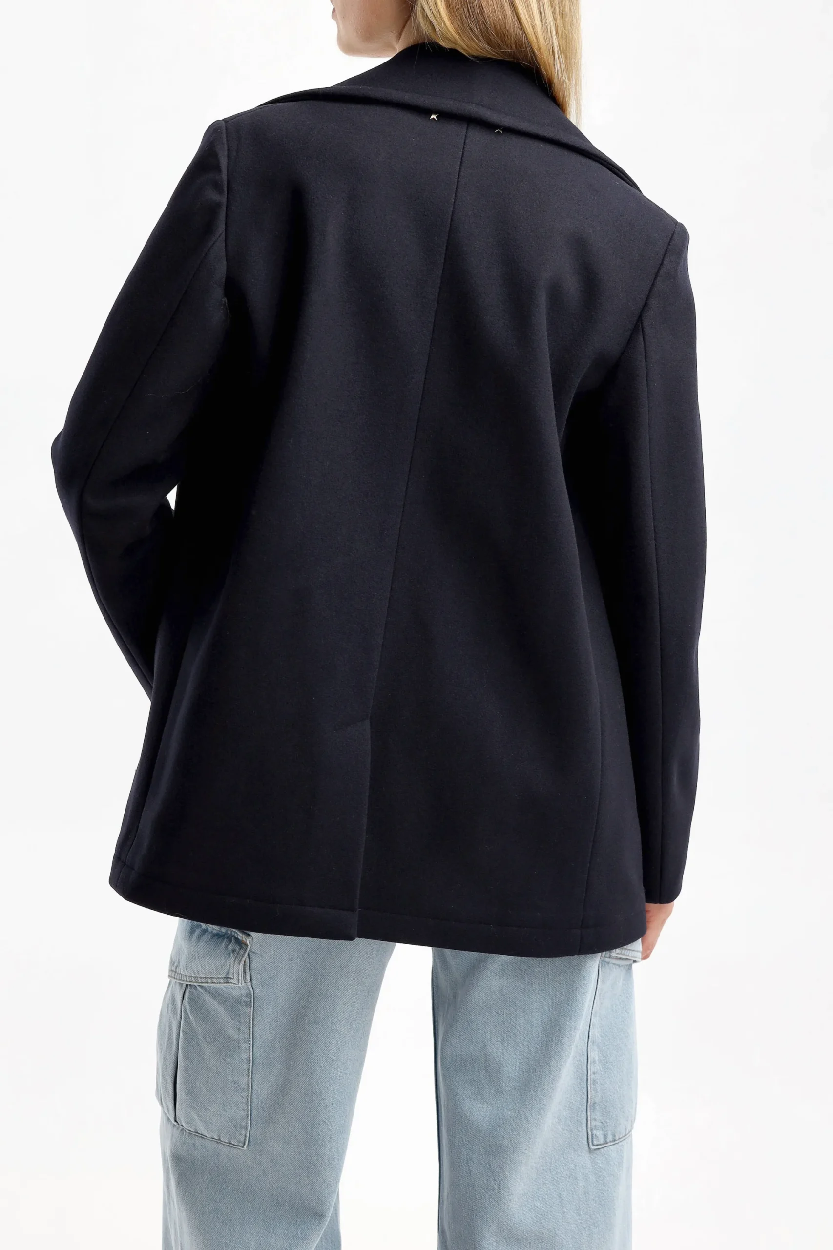 Femme Golden Goose Caban Golden En Bleu Fonce