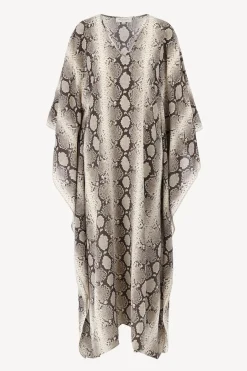 Femme Michael Kors Collection Caftan Python En Taupe
