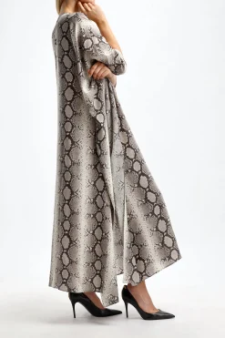 Femme Michael Kors Collection Caftan Python En Taupe