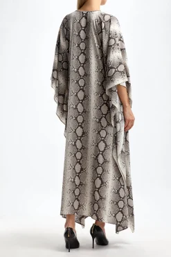 Femme Michael Kors Collection Caftan Python En Taupe